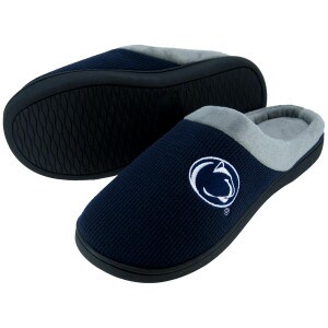navy clog slippers with stitched Penn State Athletic Logos